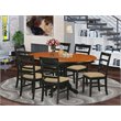 Pemberly Row 7-Piece Wood Dining Table and Chair Set in Black Cherry