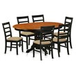 Pemberly Row 7-Piece Wood Dining Table and Chair Set in Black Cherry