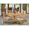 Pemberly Row 5-Piece Rubberwood Dining Set in Light Oak Finish