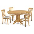 Pemberly Row 5-Piece Rubberwood Dining Set in Light Oak Finish