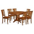 Pemberly Row 7-Piece Rubberwood Dining Set in Saddle Brown Finish