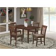 Pemberly Row 5-Piece Asian Hardwood Dining Table Set in Mahogany