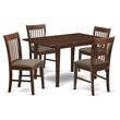 Pemberly Row 5-Piece Asian Hardwood Dining Table Set in Mahogany