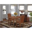 Pemberly Row 3-Piece Mahogany Dining Set with Upholstered Chairs