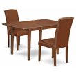 Pemberly Row 3-Piece Mahogany Dining Set with Upholstered Chairs