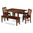 Pemberly Row 5-Piece Wood Table and Dining Chair Set in Mahogany Finish