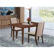 Pemberly Row 3-Piece Wood Dining Set in Mahogany and Light Tan Finish