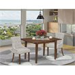 Pemberly Row 3-Piece Wood Dining Set with Mahogany and Doeskin Finish