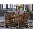 Pemberly Row 7-Piece Dining Set with Leather Seats in Mahogany Finish
