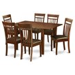 Pemberly Row 7-Piece Dining Set with Leather Seats in Mahogany Finish