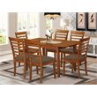 Pemberly Row 7-Piece Dining Set with Saddle Brown Wood Finish
