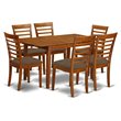 Pemberly Row 7-Piece Dining Set with Saddle Brown Wood Finish