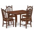 Pemberly Row 5-Piece Asian Hardwood Dining Set in Mahogany Finish