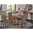 Pemberly Row 5-Piece Dining Set with Mahogany and Dark Coffee Finish