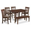 Pemberly Row 6-Piece Traditional Wood Dining Table Set in Mahogany