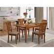 Pemberly Row 5-Piece Wood Dining Set with Saddle Brown Finish