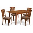Pemberly Row 5-Piece Wood Dining Set with Saddle Brown Finish