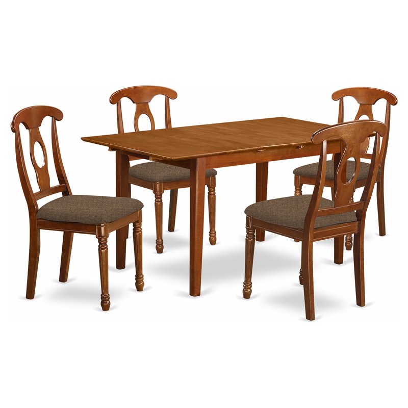 Pemberly Row 5-Piece Wood Kitchen Set with Saddle Brown Finish
