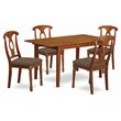 Pemberly Row 5-Piece Wood Kitchen Set with Saddle Brown Finish