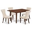 Pemberly Row 5-Piece Wood Dining Set with Mahogany and Beige Finish