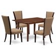 Pemberly Row 5-Piece Wood Table and Dining Chairs Set in Mahogany