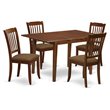 Pemberly Row 5-Piece Mahogany Dining Set with Linen Cushion Seats
