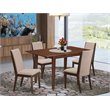 Pemberly Row 5-Piece Mahogany Dining Set with Upholstered Chairs