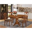 Pemberly Row 5-Piece Wood Dining Set with Saddle Brown Finish