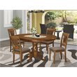 Pemberly Row 5-Piece Wood Dining Table Set with Saddle Brown Finish