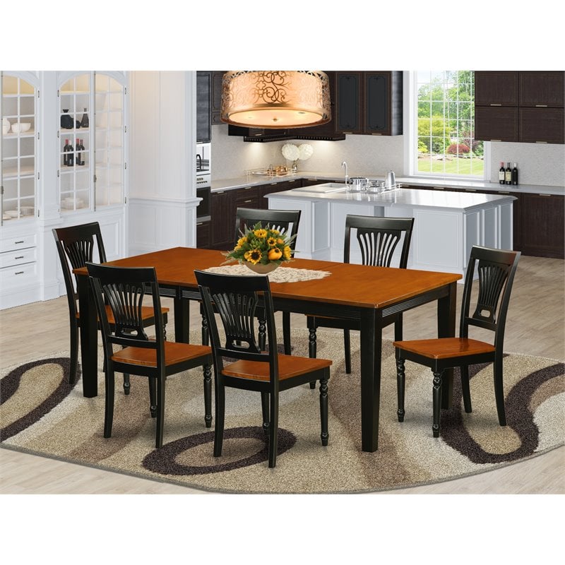Pemberly Row 7-Piece Wood Dining Set with Black/Cherry Finish