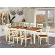 Pemberly Row 9-Piece Dining Room Table Set in Buttermilk/Cherry Finish