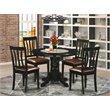Pemberly Row 5-Piece Wood Dining Set with Faux Leather Black Finish