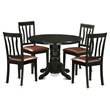 Pemberly Row 5-Piece Wood Dining Set with Faux Leather Black Finish