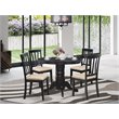 Pemberly Row 5-Piece Wood Dining Set with Linen Upholstered Seats