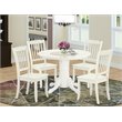 Pemberly Row 5-Piece Wood Dining Set with Slatted Chairs in White