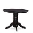 Pemberly Row 3-Piece Wood Dining Set in Black with Fabric Chairs