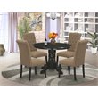 Pemberly Row 5-Piece Rubberwood Dining Set in Black and Light Sable
