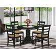 Pemberly Row 5-Piece Wood Dining Set with Fabric Chairs in Black