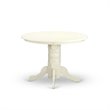 Pemberly Row 5-Piece Wood Dining Set with Circular Table in Linen White