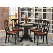 Pemberly Row 5-Piece Antique Solid Wood Kitchen Table Set in Black