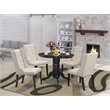 Pemberly Row 5-Piece Dining Set in Black/Cream with Button Tufted Chairs