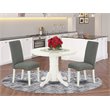 Pemberly Row 3-Piece Wood Dining Set in Linen White and Gray