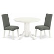 Pemberly Row 3-Piece Wood Dining Set in Linen White and Gray