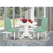 Pemberly Row 3-Piece Wood Dining Set in Linen White and Pond Finish