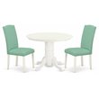 Pemberly Row 3-Piece Wood Dining Set in Linen White and Pond Finish