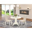 Pemberly Row 3-Piece Pedestal Dining Set in Linen White and Cream