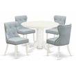 Pemberly Row 5-Piece Wood Dining Table Set in Linen White Finish