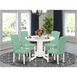 Pemberly Row 5-Piece Wood Dining Set with PU Leather Upholstery