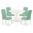 Pemberly Row 5-Piece Wood Dining Set with PU Leather Upholstery
