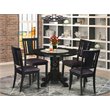 Pemberly Row 5-Piece Wood Dining Table Set with Faux Leather Chairs